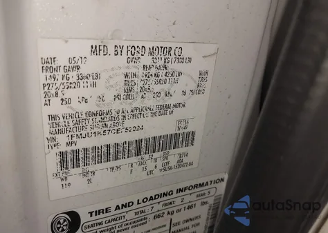 2012 Ford Expedition Limited z USA, uszkodzony, nr VIN 1FMJU1K57CEF52024